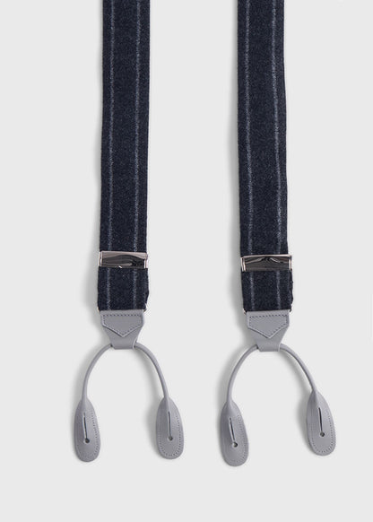 English Flannel Chalk Stripe Suspenders - Paul Stuart Best Seller