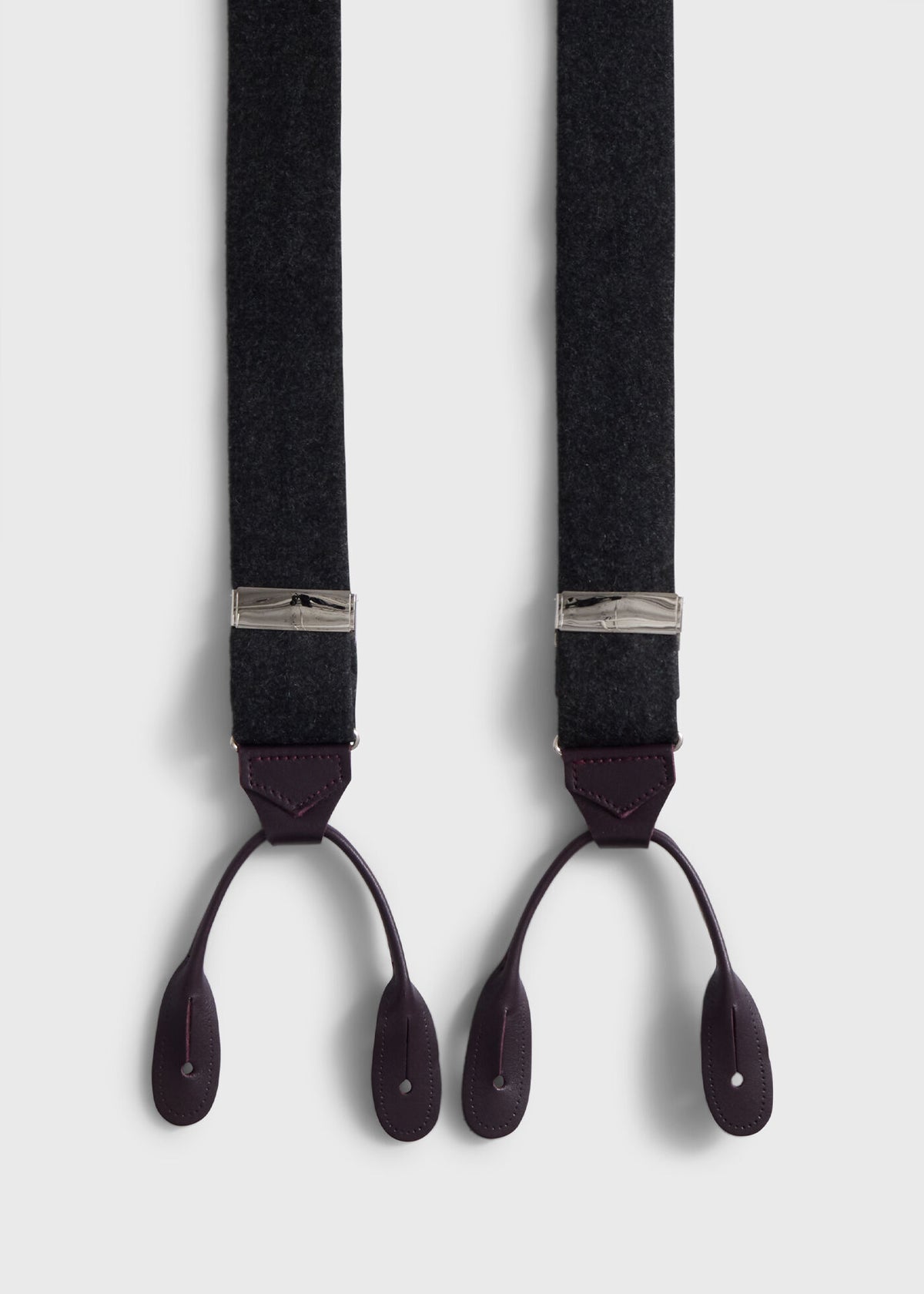 Contrast Leather Trim Suspenders - Paul Stuart Exclusive