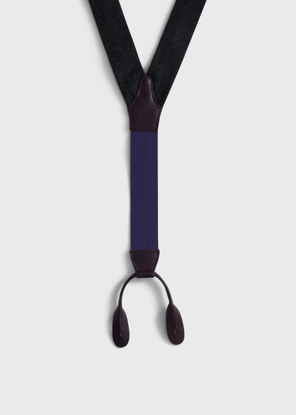 Contrast Leather Trim Suspenders - Paul Stuart Exclusive