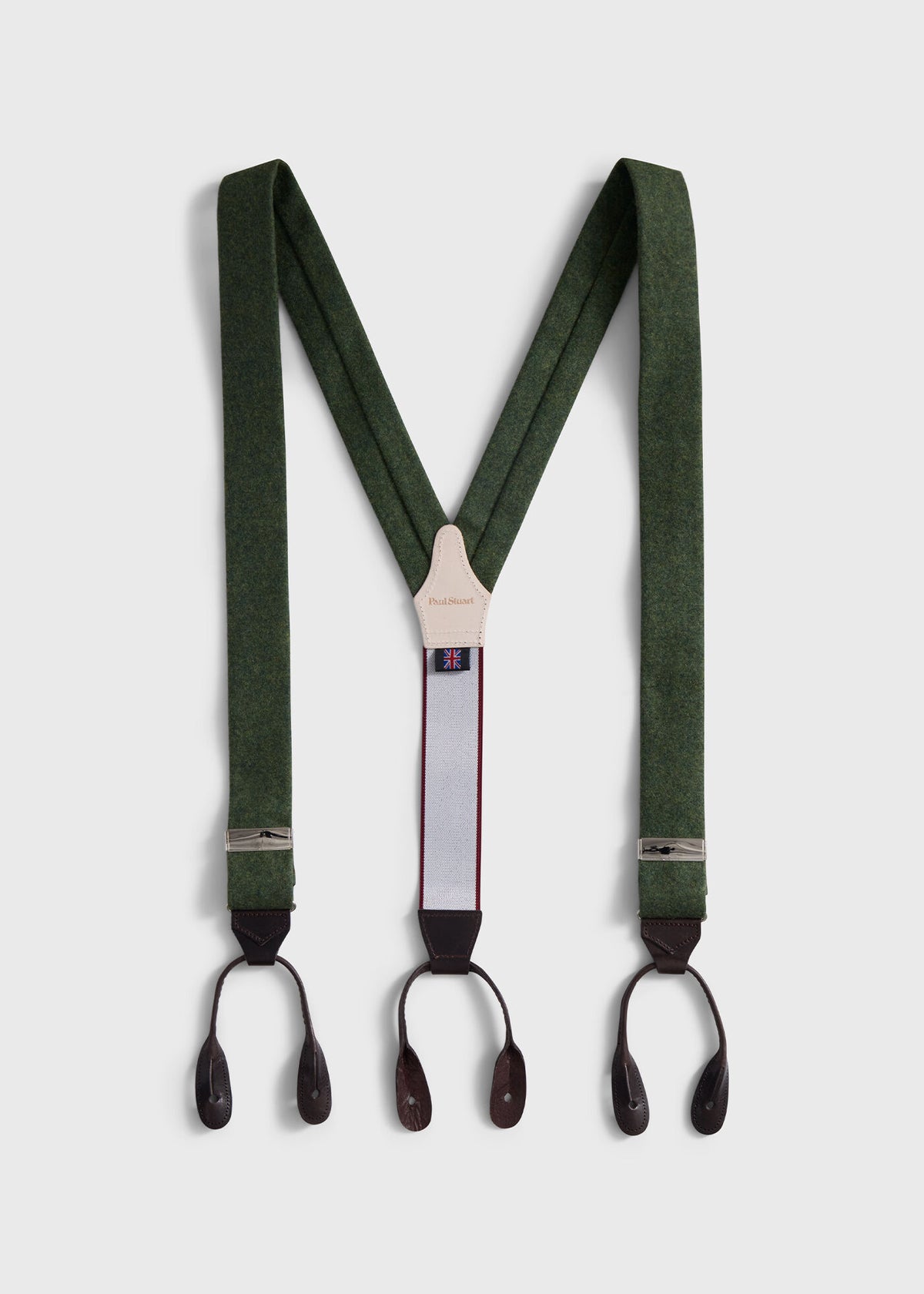 Leather Trim Suspenders - Paul Stuart Quality