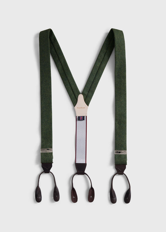 Leather Trim Suspenders - Paul Stuart Quality