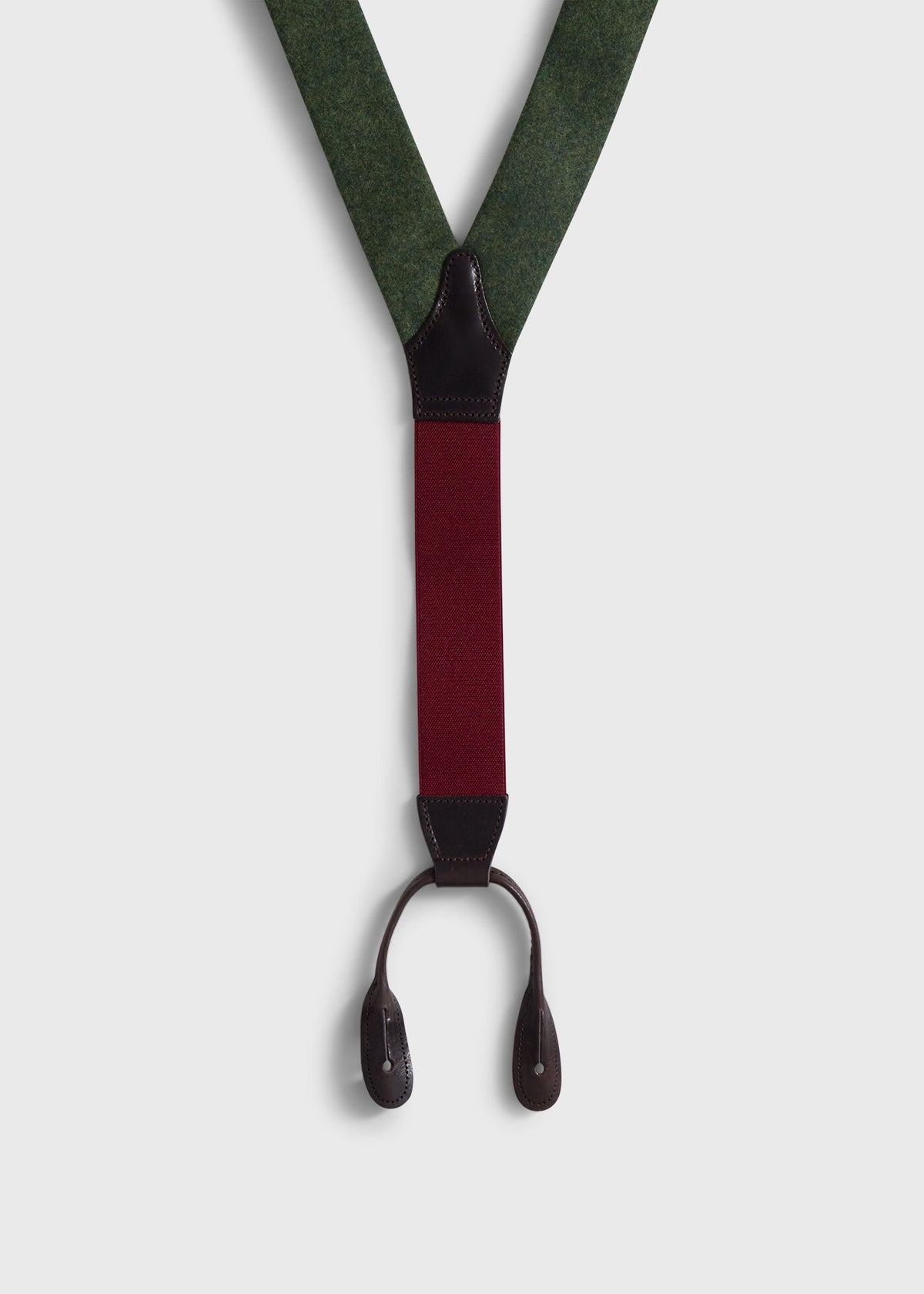 Leather Trim Suspenders - Paul Stuart Quality