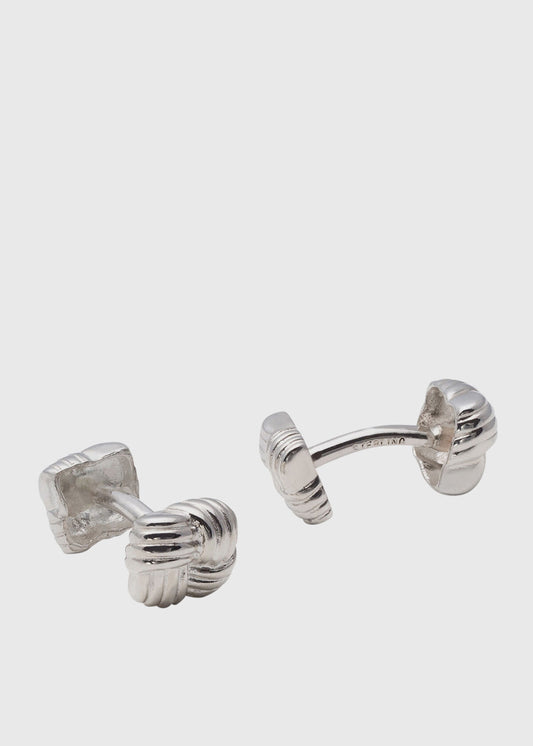 Sterling Silver Square Basketweave Cufflinks - Paul Stuart Sale