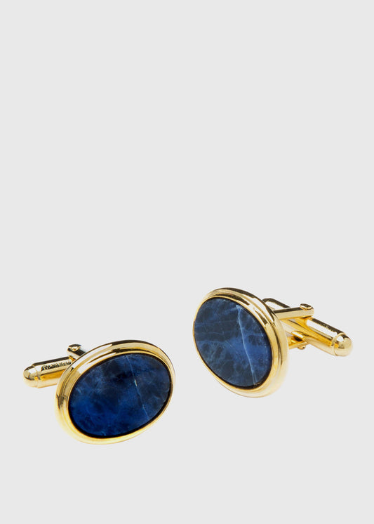 Cufflinks with Oval Sodalite - Paul Stuart Signature