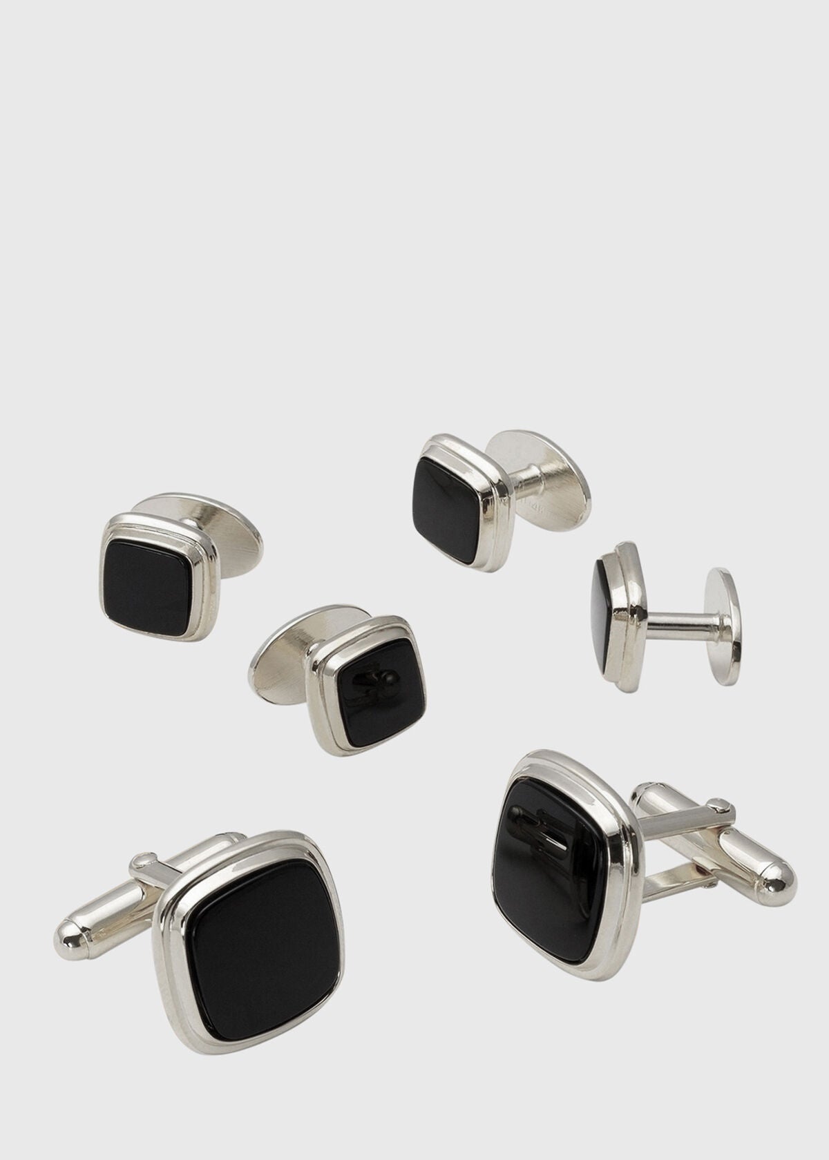 Black Onyx Square Cufflink Stud Set - Paul Stuart Value