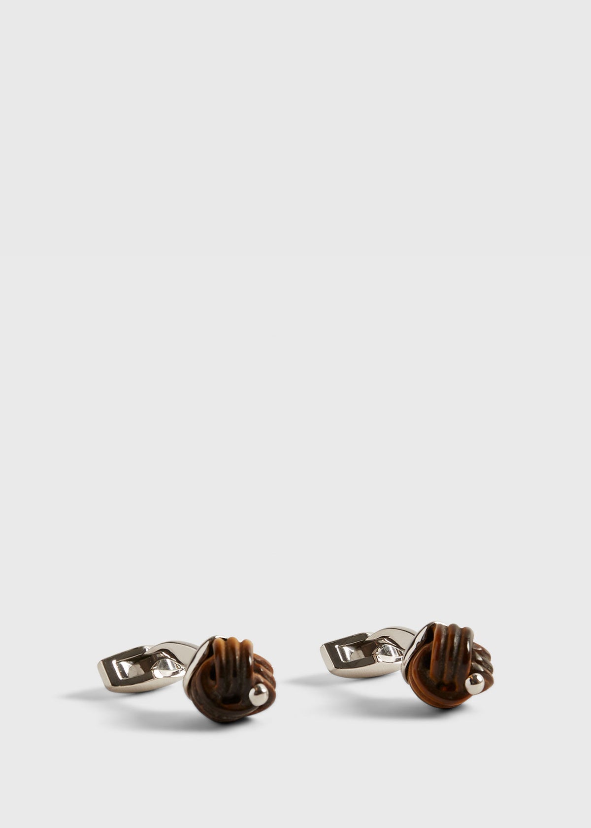 Sterling Silver with Tiger Eye Carved Knot - Paul Stuart Recommended