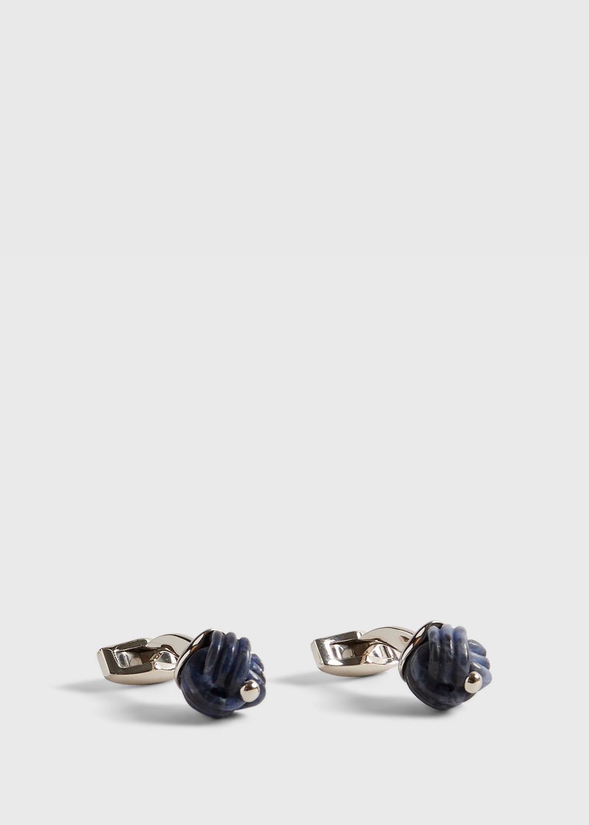 Sterling Silver with Sodalite Carved Knot Cufflinks - Paul Stuart Value