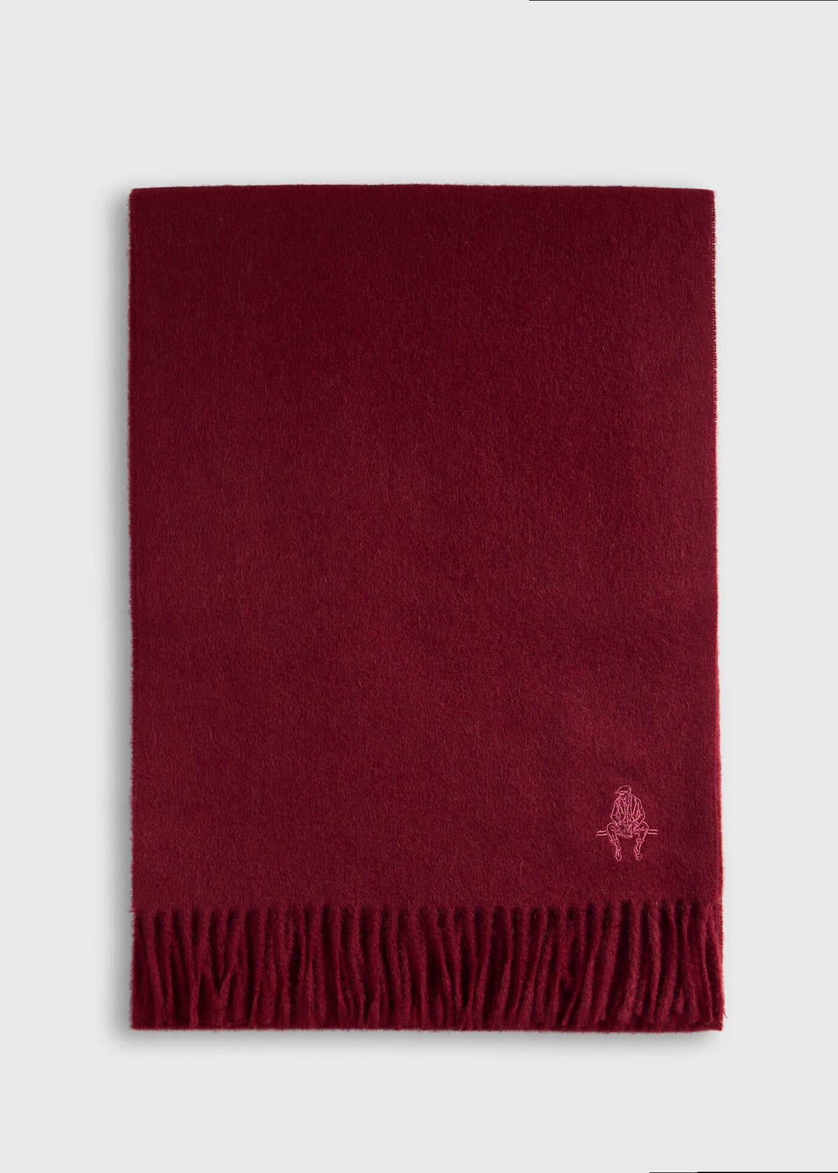 Cashmere Scarf with Man on the Fence Logo - Paul Stuart Signature