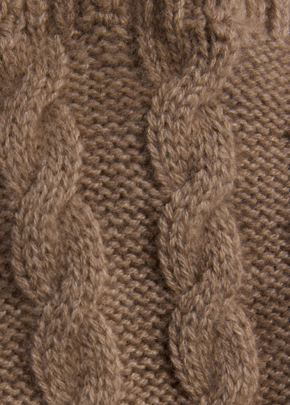 Suede & Cashmere Cable Knit Glove - Paul Stuart New