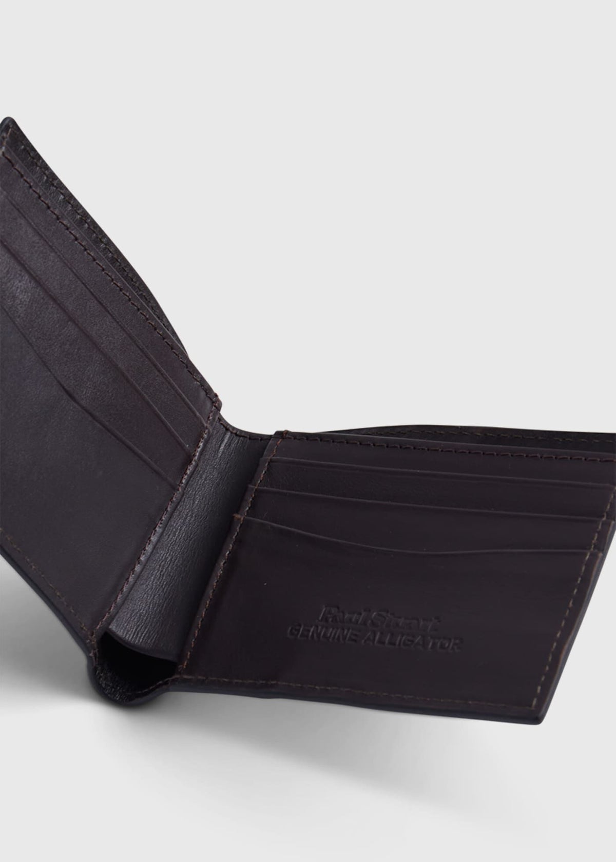 Glazed Alligator Slim Billfold Wallet - Paul Stuart Discount