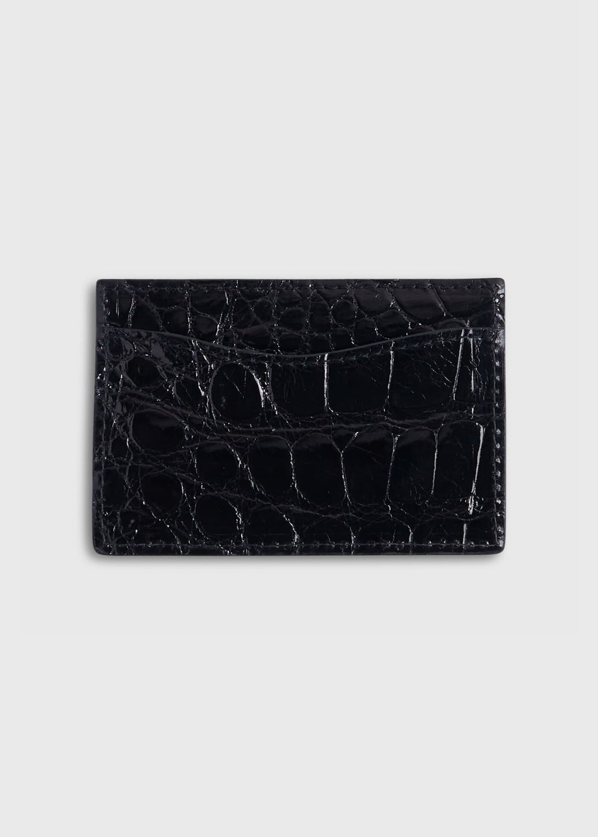 Glazed Alligator Flat Card Case - Paul Stuart Trusted