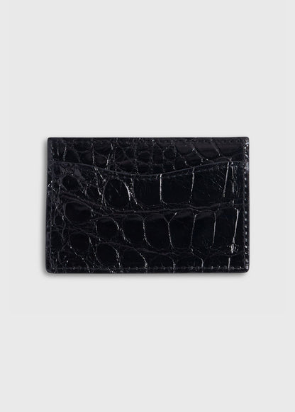 Glazed Alligator Flat Card Case - Paul Stuart Trusted