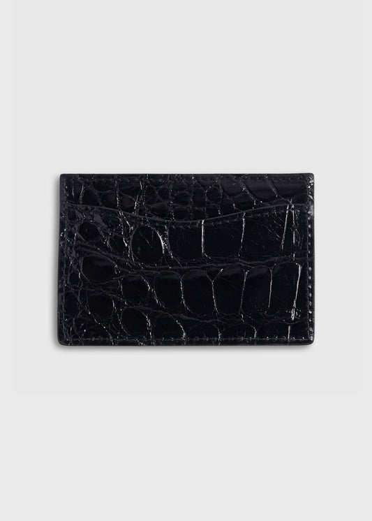 Glazed Alligator Flat Card Case - Paul Stuart Trusted