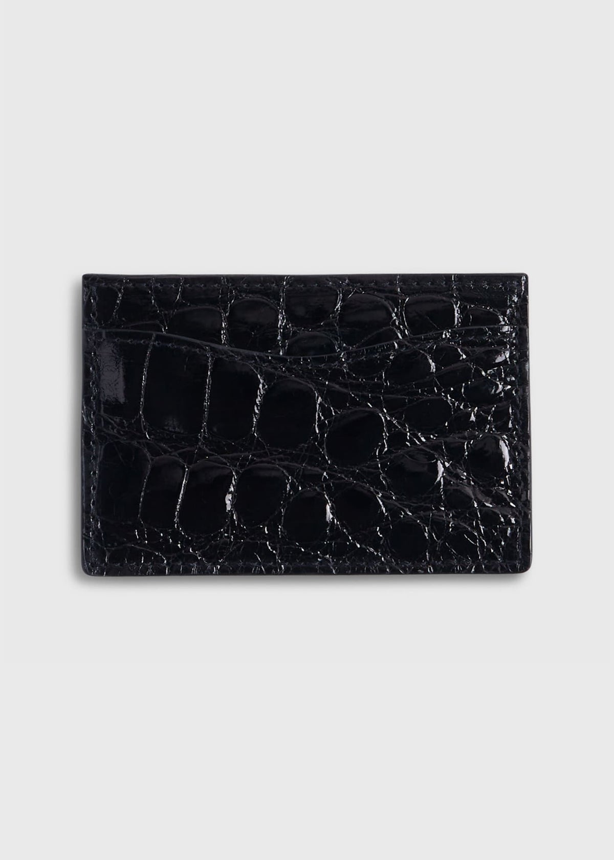 Glazed Alligator Flat Card Case - Paul Stuart Trusted