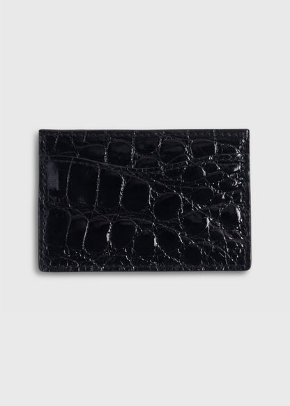 Glazed Alligator Flat Card Case - Paul Stuart Trusted