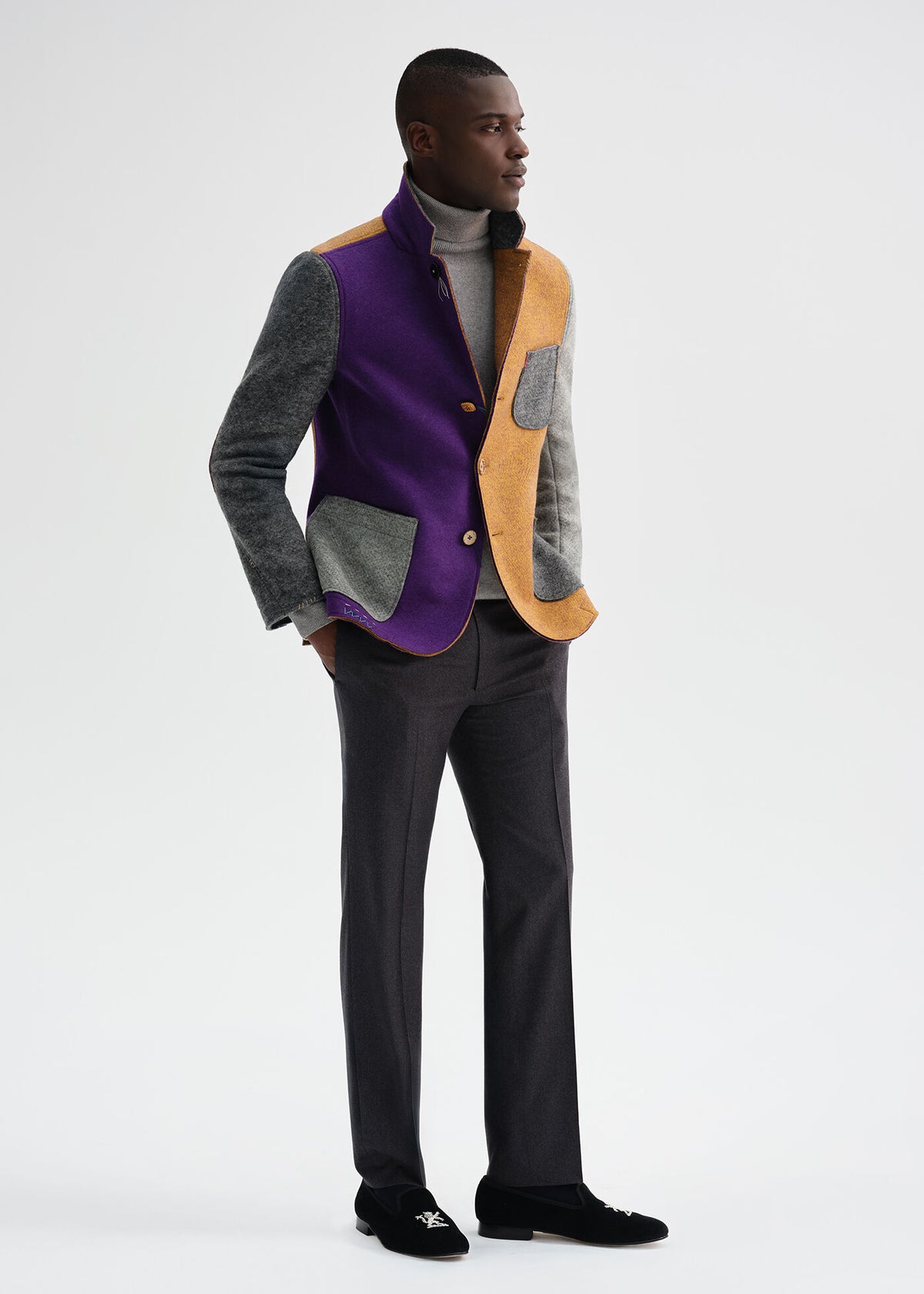 Colorblock Raw Edge Jacket - Paul Stuart Sale