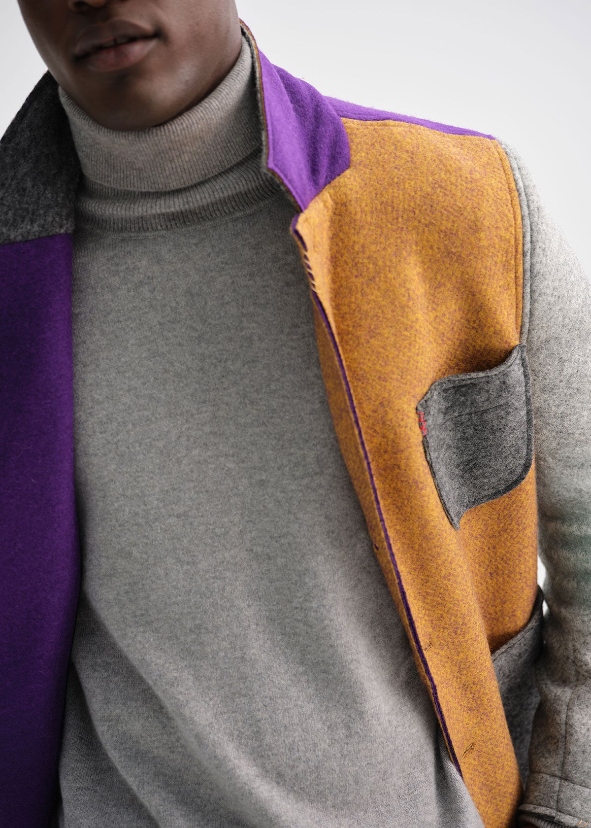 Colorblock Raw Edge Jacket - Paul Stuart Sale