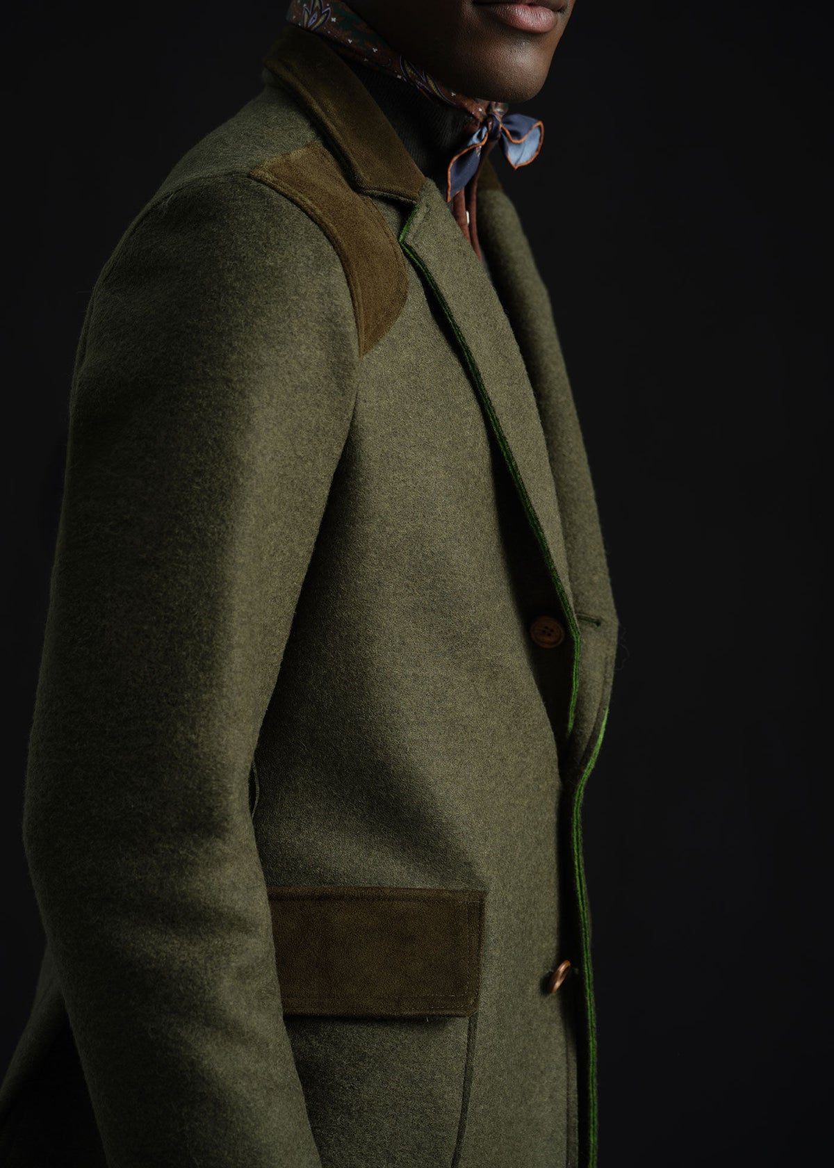 Wool Jacket with Suede Details - Paul Stuart Smart Buy