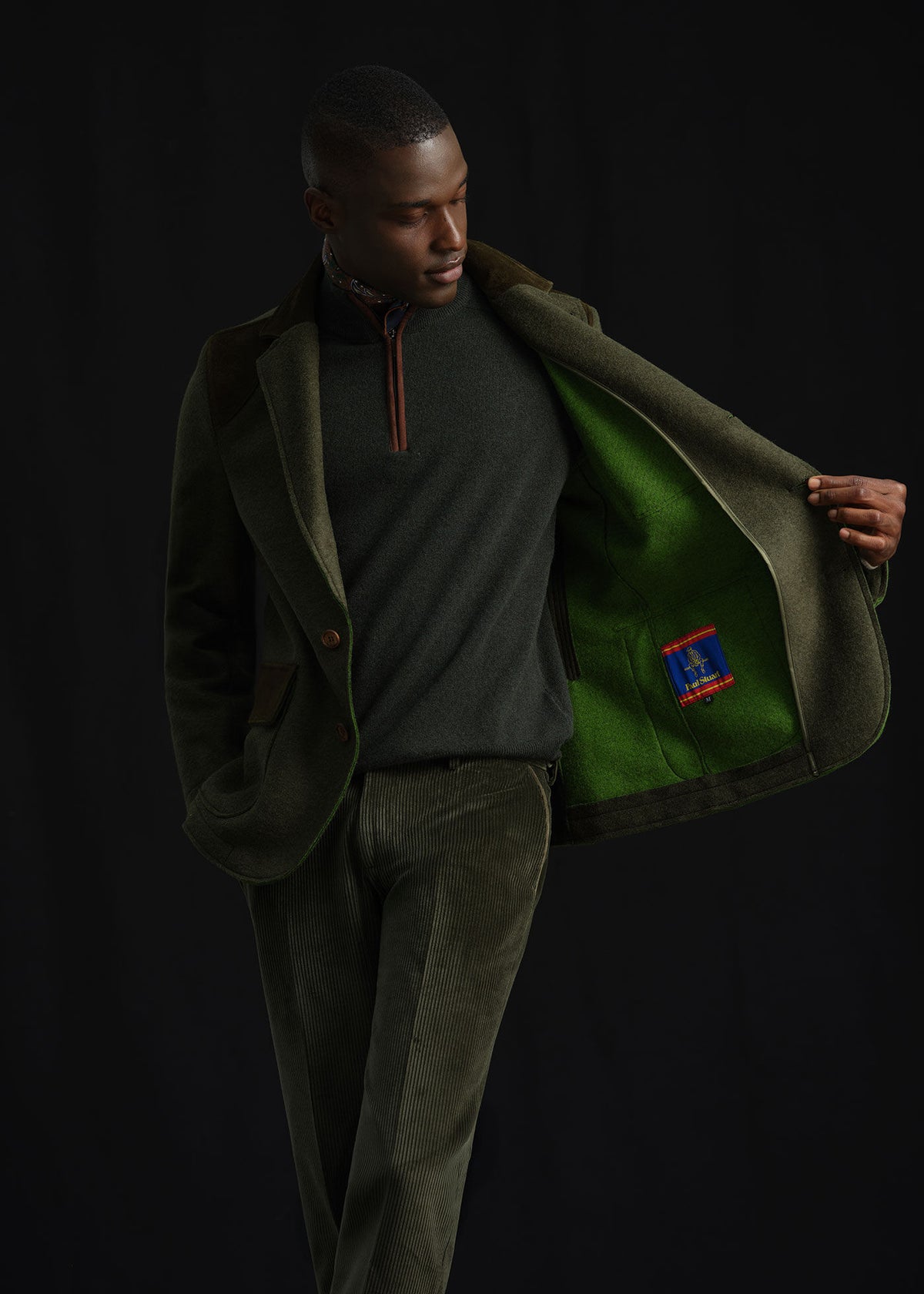 Wool Jacket with Suede Details - Paul Stuart Smart Buy