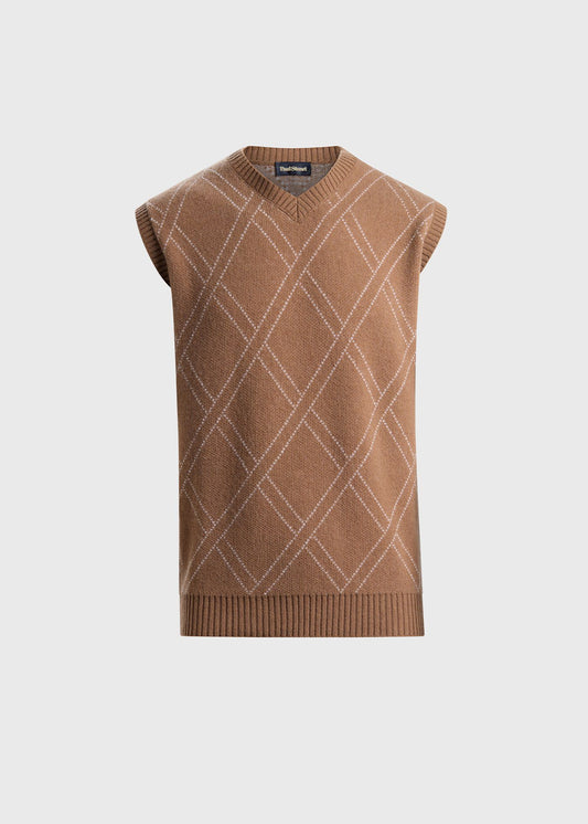 Wool & Cashmere Jacquard Vest - Paul Stuart Signature