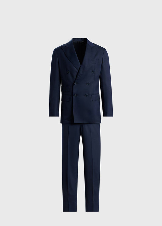 Wool Twill Double Breasted Suit - Paul Stuart Discount