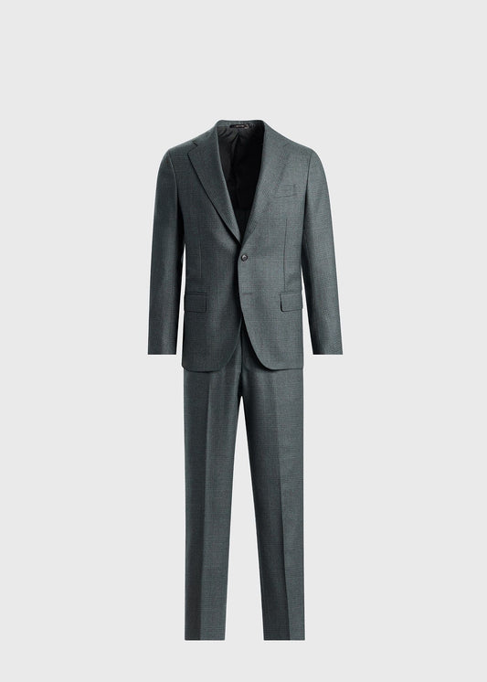 Sage Tonal Plaid Flannel Suit - Paul Stuart Great Value