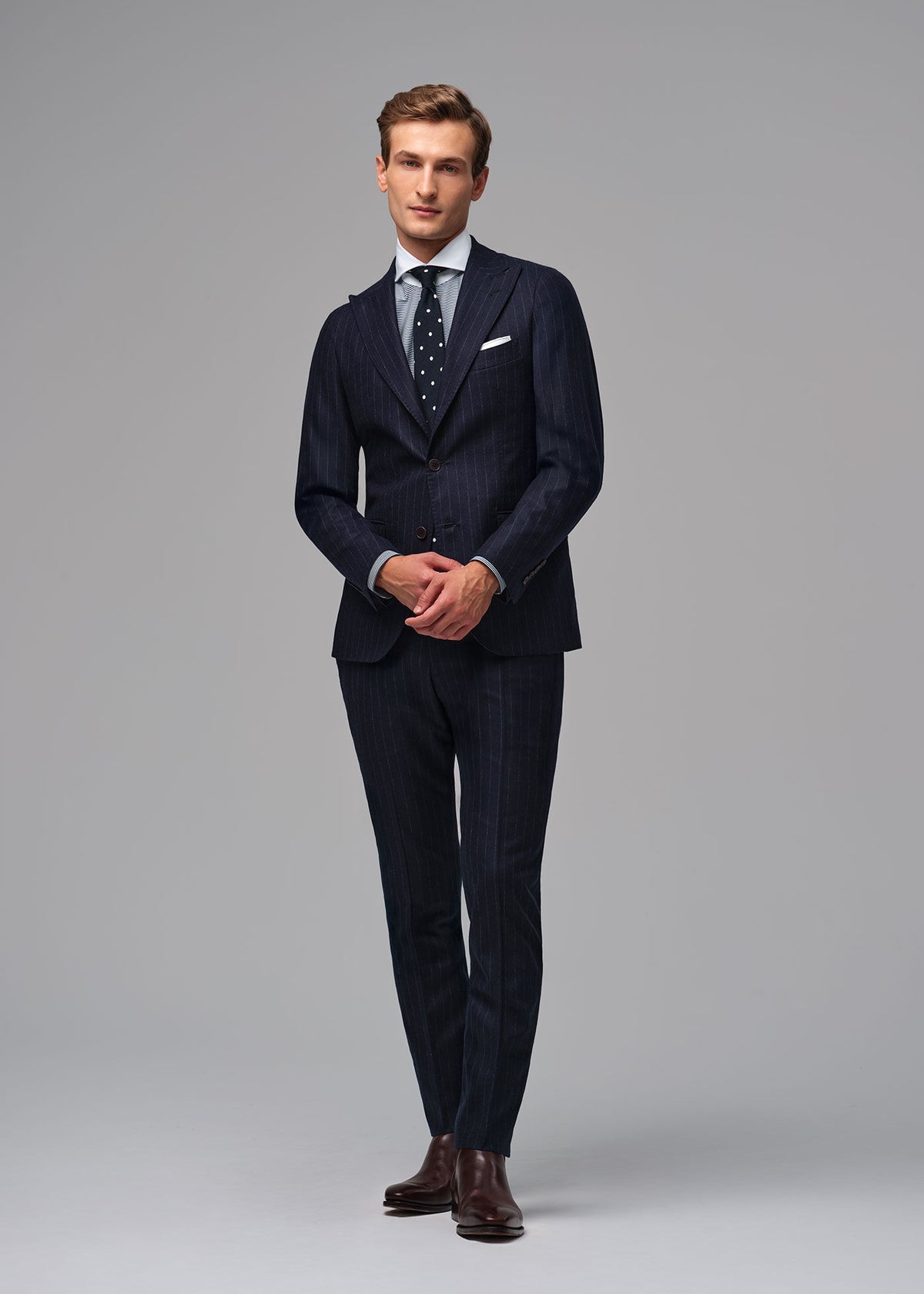 Wool Stripe Two Button Suit - Paul Stuart Top Pick