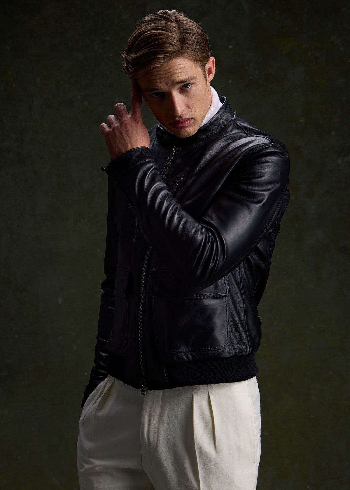 Modern Leather Bomber Jacket - Paul Stuart Sale