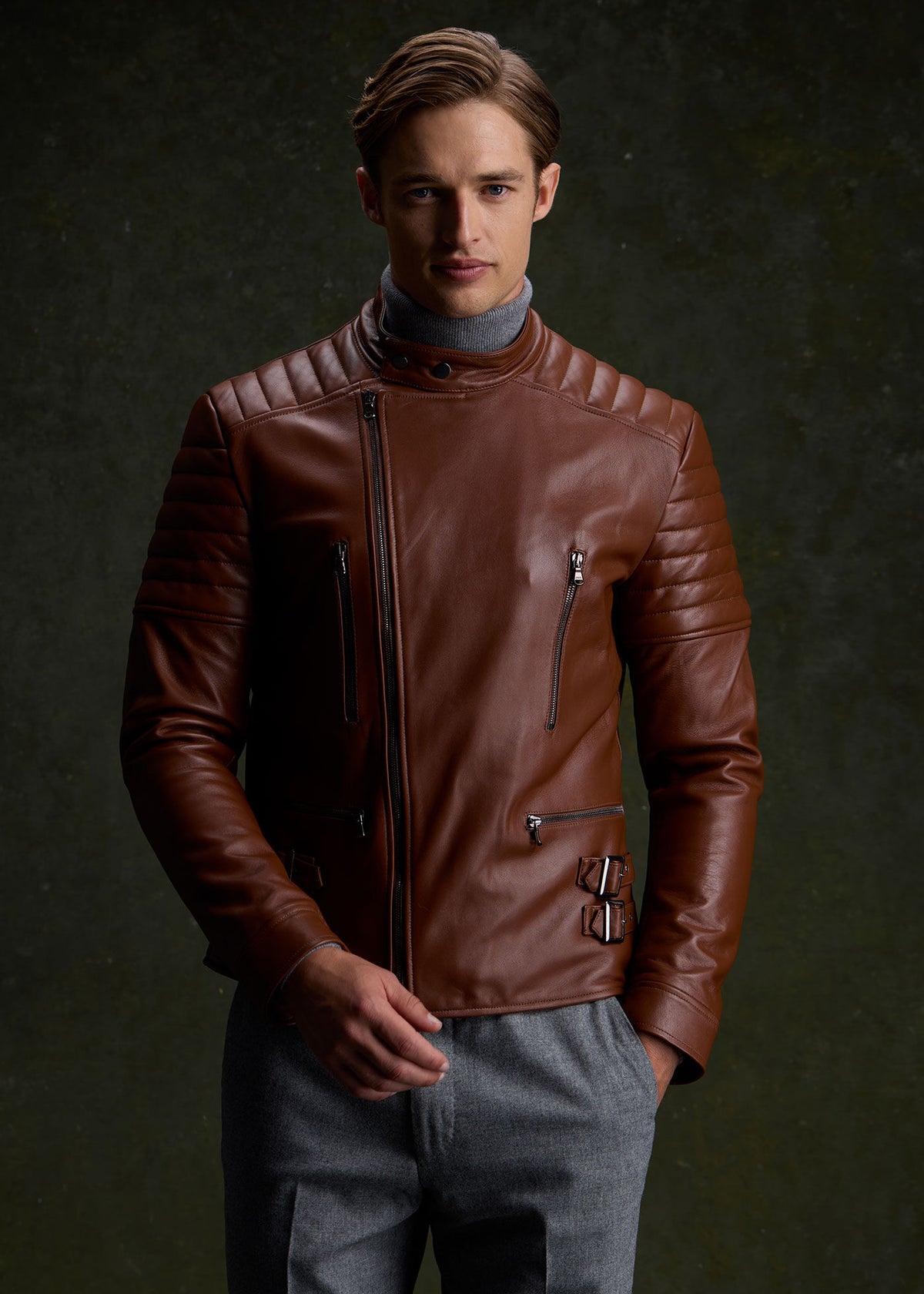 Leather Motorcycle Jacket - Paul Stuart Signature