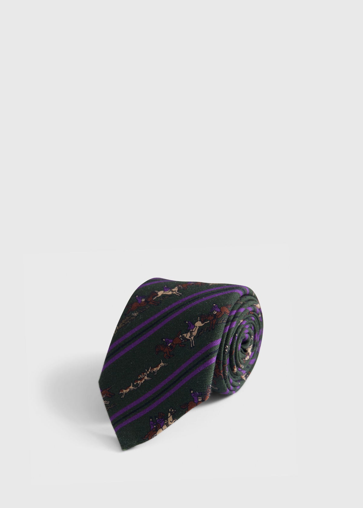 Printed Silk Rider Motif Tie - Paul Stuart Smart Buy