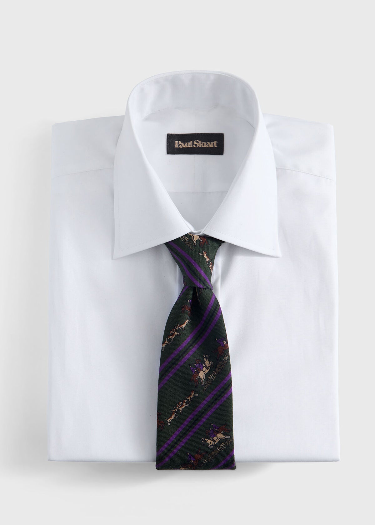 Printed Silk Rider Motif Tie - Paul Stuart Smart Buy