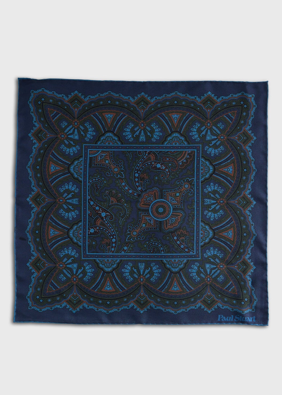 Micro Paisley Print Pocket Square - Paul Stuart Deals